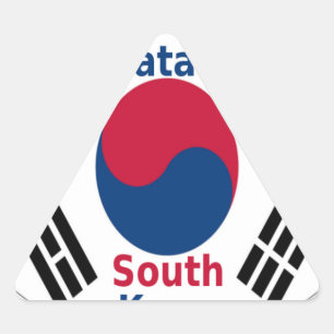 Zuid-Korea Nationale Vlag Kleuren Art Print/Graphi Driehoek Sticker