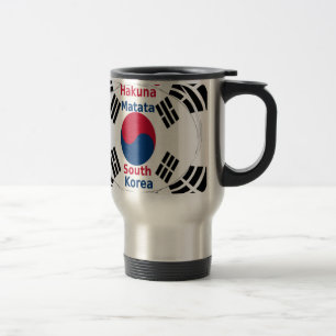 Zuid-Korea Nationale Vlag Kleuren Art Print/Graphi Reisbeker