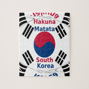 Zuid-Korea Nationale Vlag Kleuren Kunstprint/Grafi Legpuzzel