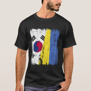 Zuid-Korea Oekraine Half Vlag Zuid-Koreaanse Oekra T-shirt