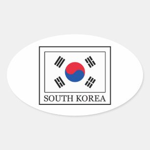 Zuid-Korea Ovale Sticker
