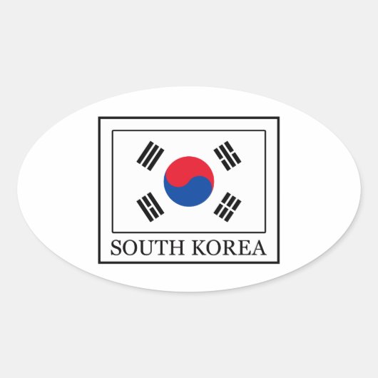 Zuid-Korea Ovale Sticker (Voorkant)