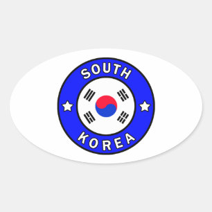 Zuid-Korea Ovale Sticker