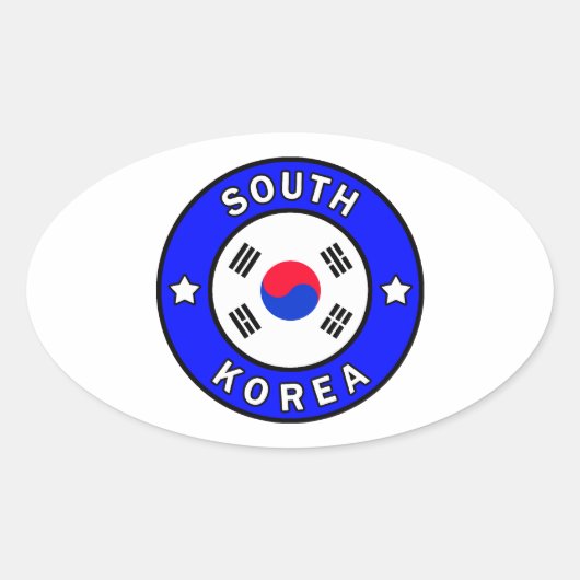 Zuid-Korea Ovale Sticker (Voorkant)