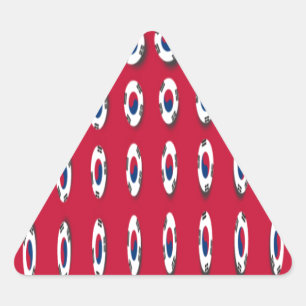 Zuid-Korea Polka Dot Flag Art Design: een rode bas Driehoek Sticker