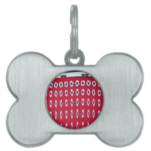 Zuid-Korea Polka Dot Flag Art Design: een rode bas Huisdieren Naamplaatje