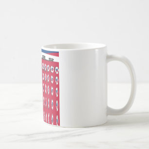 Zuid-Korea Polka Dot Flag Art Design: een rode bas Koffiemok
