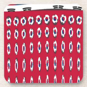 Zuid-Korea Polka Dot Flag Art Design: een rode bas Onderzetter