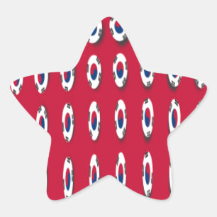 Zuid-Korea Polka Dot Flag Art Design: een rode bas Ster Sticker
