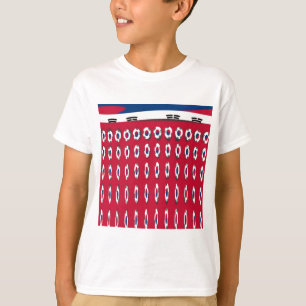 Zuid-Korea Polka Dot Flag Art Design: een rode bas T-shirt