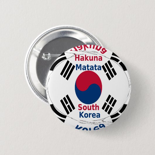 Zuid-Korea Ronde Button 5,7 Cm (Voorkant /achterkant)