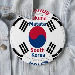 Zuid-Korea Ronde Button 6,0 Cm