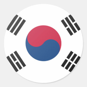 Zuid-Korea Ronde Sticker
