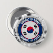 Zuid-Korea Round Embleem Ronde Button 7,6 Cm (Voorkant /achterkant)