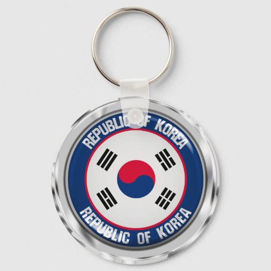 Zuid-Korea Round Embleem Sleutelhanger (Voorkant)