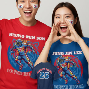 Zuid-Korea Tijger Voetbal Atleet Kracht Kunst T-shirt