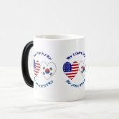 Zuid-Korea USA Hart Vlag Mijn land Mijn afkomst Magische Mok (Voorkant links)