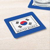 Zuid-Korea Vierkante Kartonnen Onderzetter (Schuin)