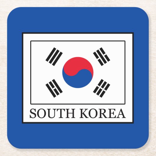 Zuid-Korea Vierkante Kartonnen Onderzetter (Voorkant)