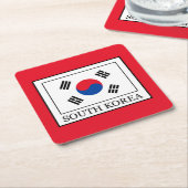 Zuid-Korea Vierkante Kartonnen Onderzetter (Schuin)