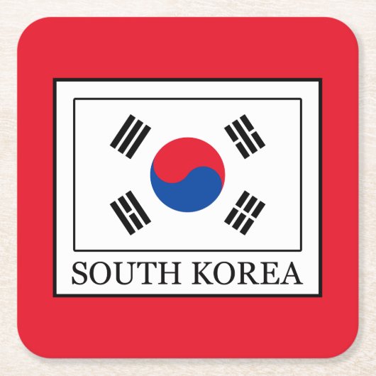 Zuid-Korea Vierkante Kartonnen Onderzetter (Voorkant)