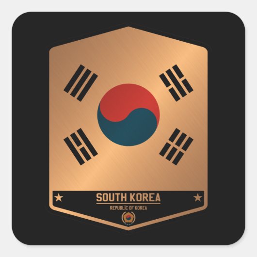 Zuid-Korea Vierkante Sticker (Voorkant)