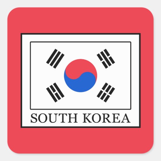 Zuid-Korea Vierkante Sticker (Voorkant)