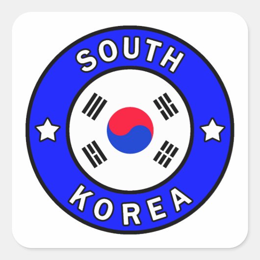 Zuid-Korea Vierkante Sticker (Voorkant)