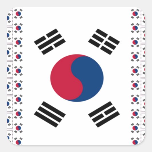  Zuid-Korea Vierkante Sticker (Voorkant)