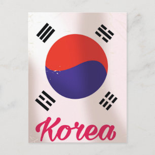 Zuid-Korea Vintage reisposter Briefkaart