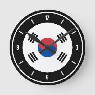 Zuid-Korea Vlag Elegant Ronde Klok
