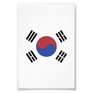 Zuid-Korea vlag Foto Afdruk