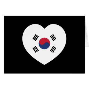 Zuid-Korea Vlag Hart Kaart