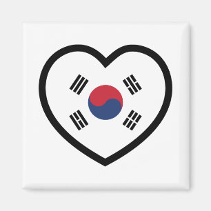 Zuid-Korea Vlag Hart Magneet