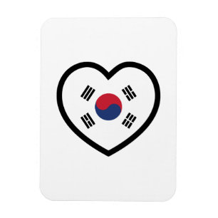 Zuid-Korea Vlag Hart Magneet