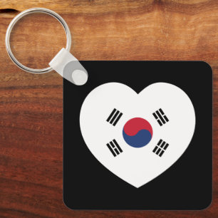 Zuid-Korea Vlag Hart Sleutelhanger