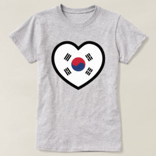 Zuid-Korea Vlag Hart T-shirt