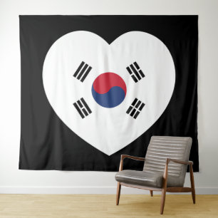 Zuid-Korea Vlag Hart Wandkleed