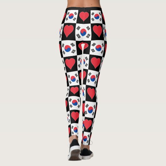 Zuid-Korea Vlag Heart Patriotic Koreaans Leggings (Achterkant)