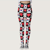 Zuid-Korea Vlag Heart Patriotic Koreaans Leggings (Voorkant)