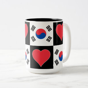 Zuid-Korea Vlag Heart Patriotic Koreaans Tweekleurige Koffiemok