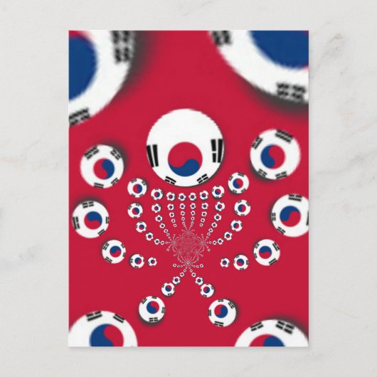Zuid-Korea Vlag Kaleidoscoop Art Print Briefkaart (Voorkant)