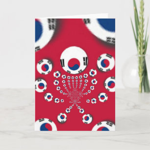 Zuid-Korea Vlag Kaleidoscoop Art Print Kaart