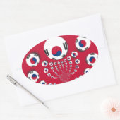 Zuid-Korea Vlag Kaleidoscoop Art Print Ovale Sticker (Envelop)