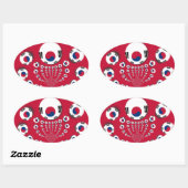 Zuid-Korea Vlag Kaleidoscoop Art Print Ovale Sticker (Vel)
