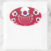 Zuid-Korea Vlag Kaleidoscoop Art Print Ovale Sticker (Tas)