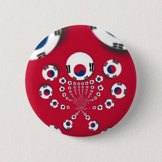 Zuid-Korea Vlag Kaleidoscoop Art Print Ronde Button 5,7 Cm (Voorkant)