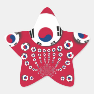 Zuid-Korea Vlag Kaleidoscoop Art Print Ster Sticker