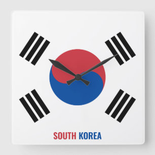 Zuid-Korea Vlag oogverblindend patriottisch Vierkante Klok