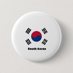 Zuid-Korea Vlag Ronde Button 5,7 Cm